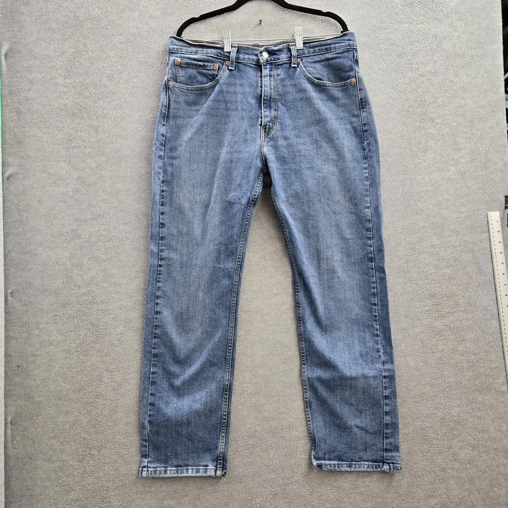 Levi's 505 Men Jeans 36X30 Blue Denim Regular Fit Straight Leg Button 28